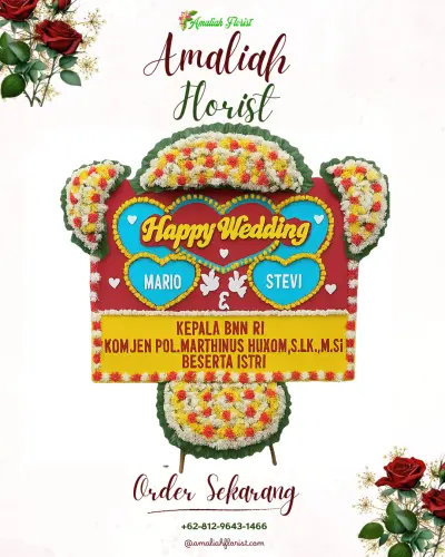 Karangan Papan Bunga Pernikahan di Tomang